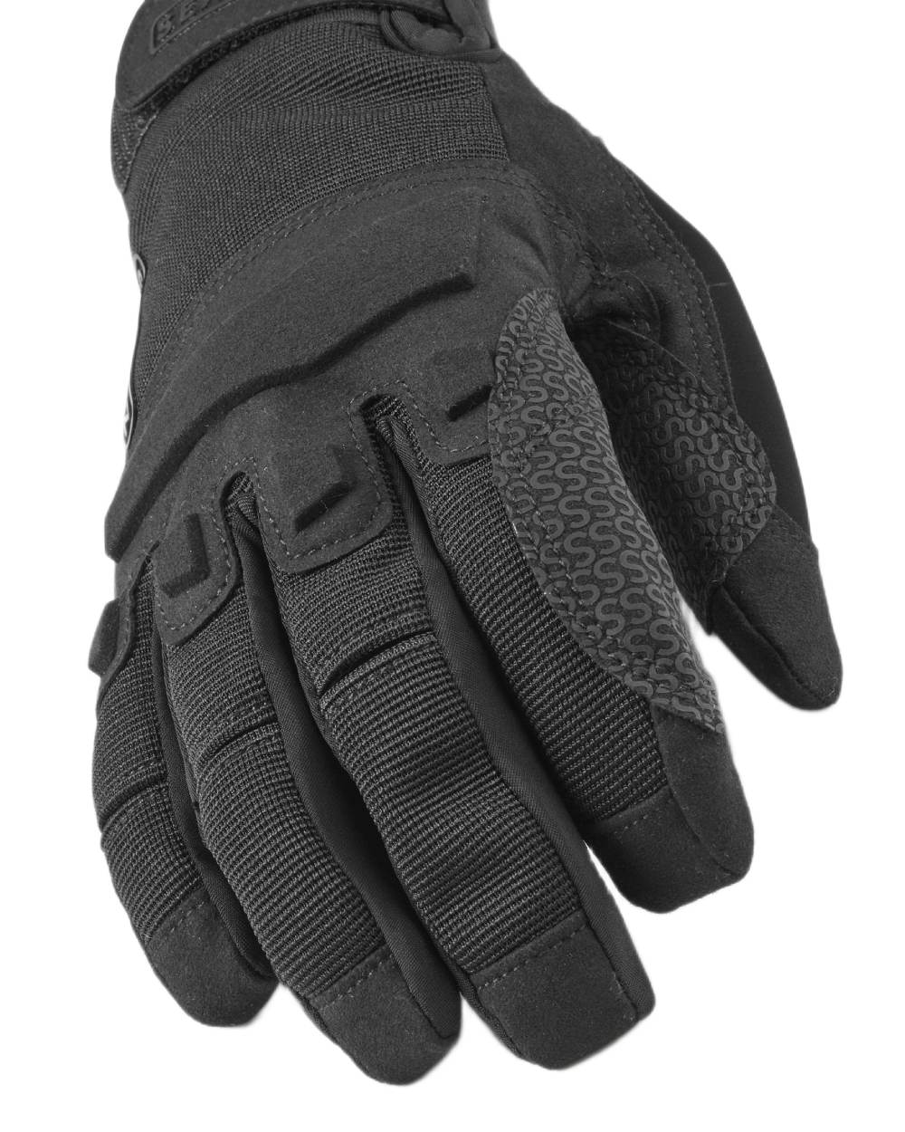Black coloured Sealskinz Sutton Waterproof All Weather MTB Gloves on white background