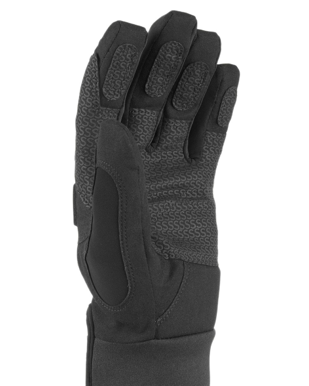 Black coloured Sealskinz Sutton Waterproof All Weather MTB Gloves on white background