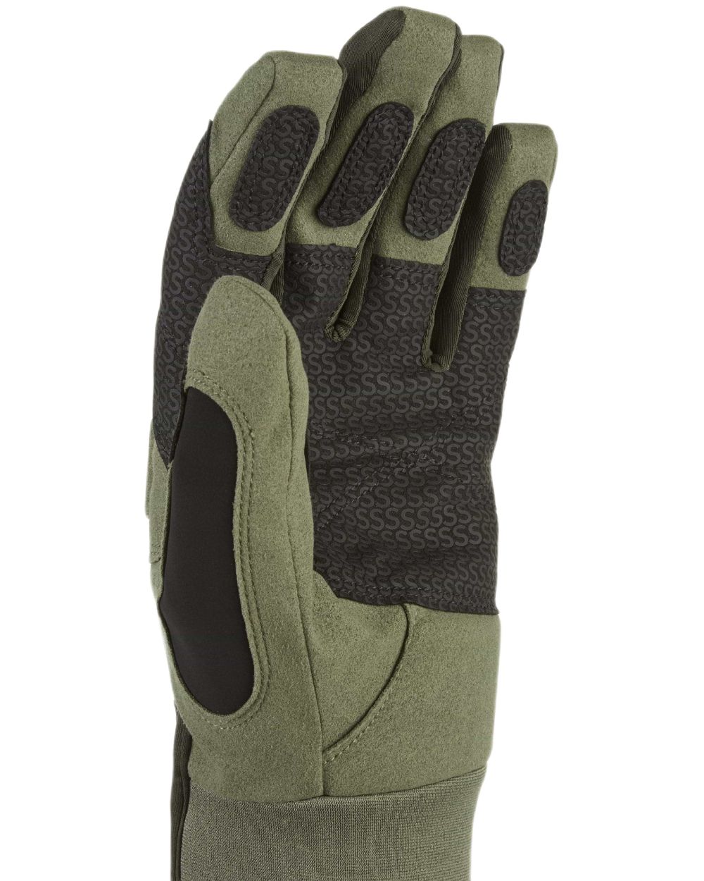 Olive coloured Sealskinz Sutton Waterproof All Weather MTB Gloves on white background