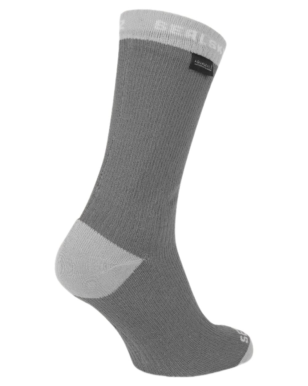 Grey coloured Sealskinz Wiveton Waterproof Mid Length Socks on white background
