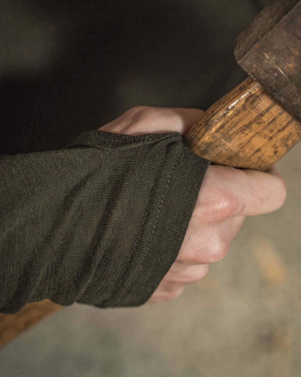 Pine Green coloured Seeland Apex One Hundred Long Sleeve T-Shirt on outdoor background