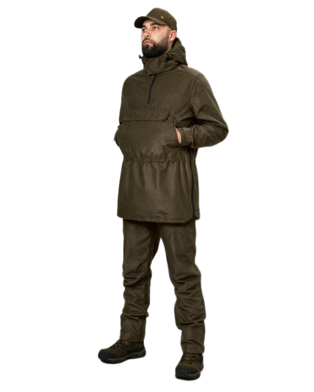 Pine Green Melange Coloured Seeland Avail Smock on White background