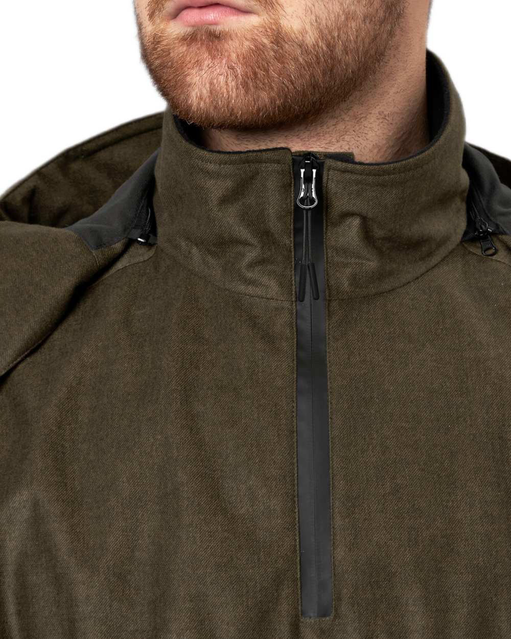 Pine Green Melange Coloured Seeland Avail Smock on White background