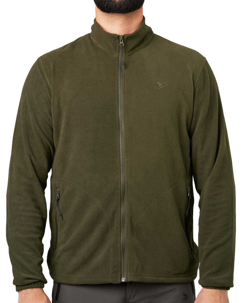 Pine Green Coloured Seeland Benjamin Fleece on white background