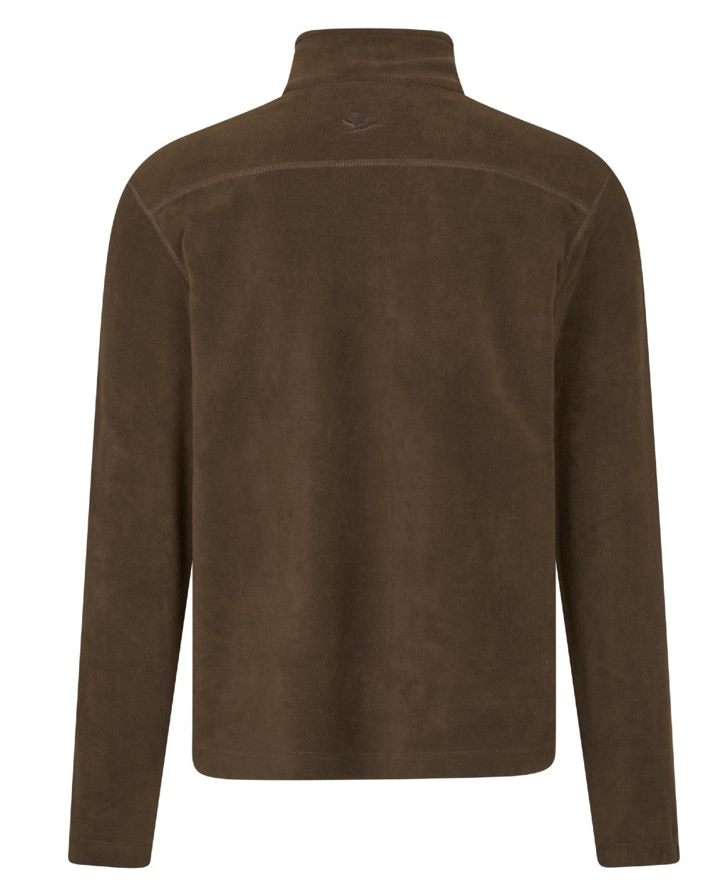 Dark Brown Coloured Seeland Benjamin Half Zip Fleece on white background