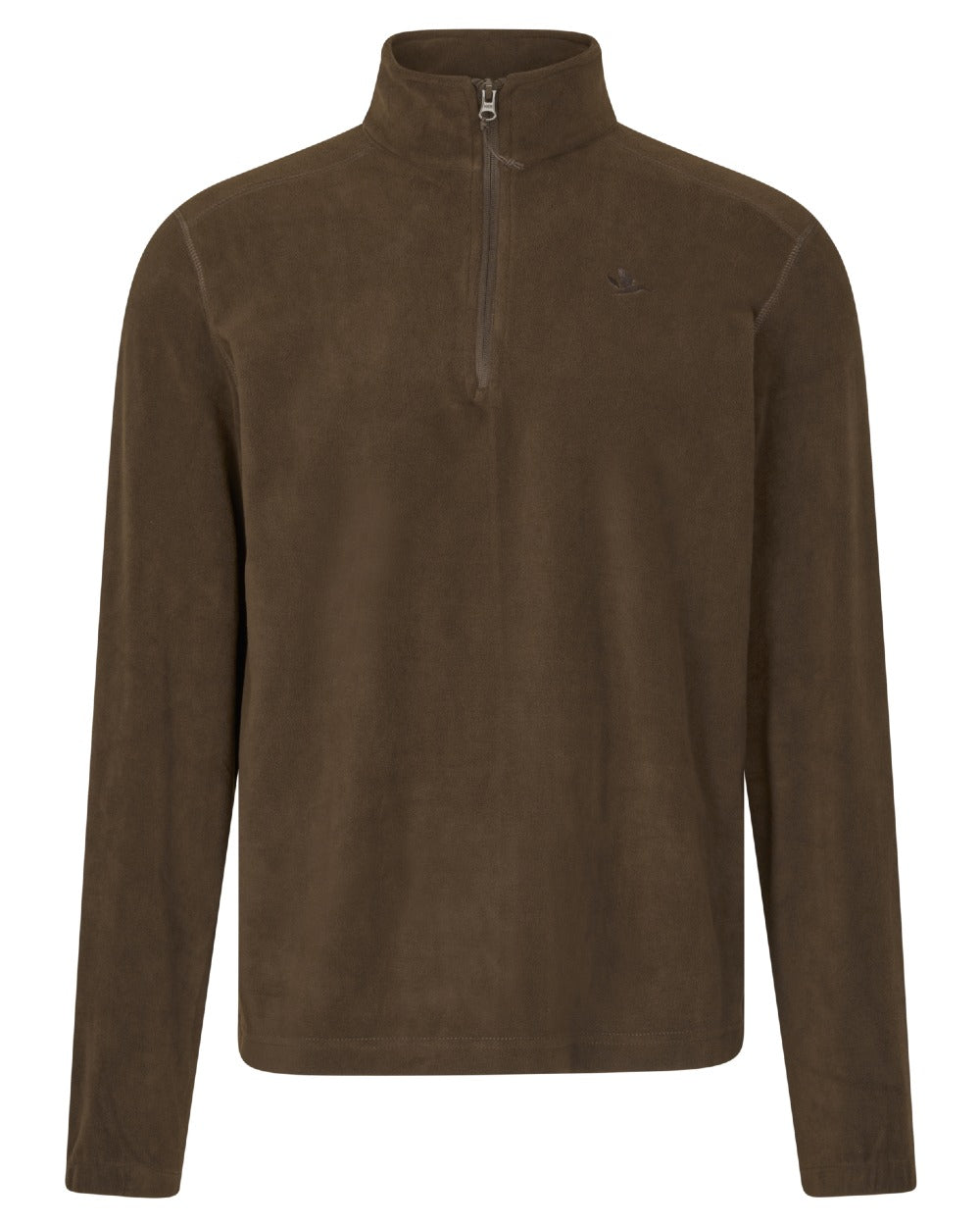 Dark Brown Coloured Seeland Benjamin Half Zip Fleece on white background