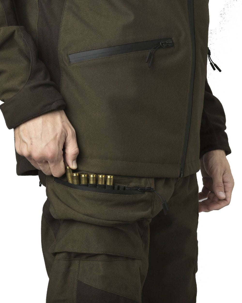Pine Green Coloured Seeland Chaser Trousers on white background