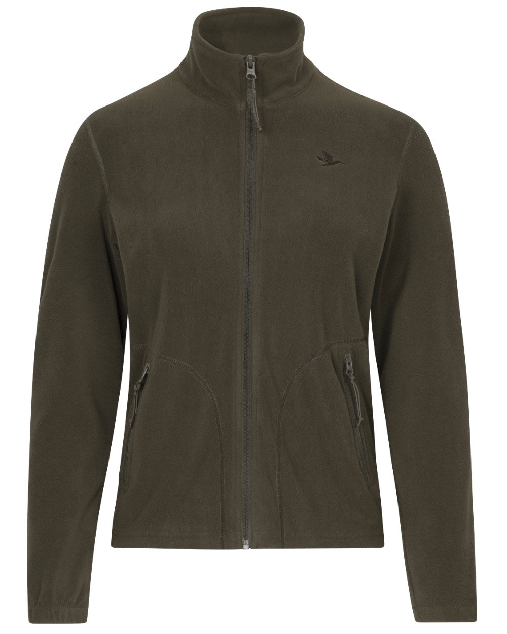 Pine Green Coloured Seeland Dew Fleece Jacket on white background