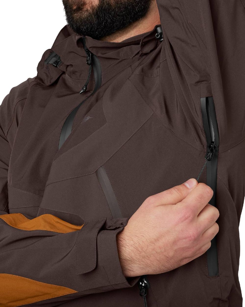 Dark Brown Coloured Seeland Dog Active Jacket on white background