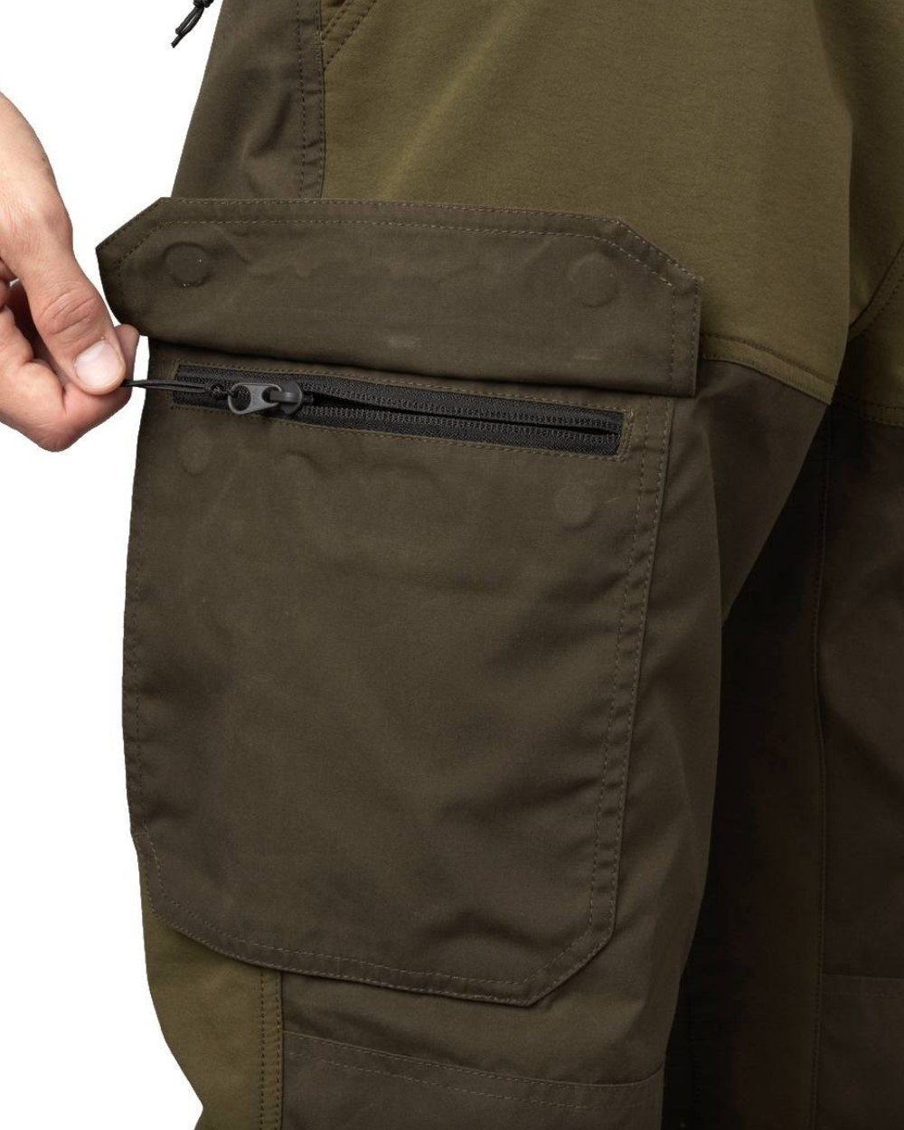 Light Pine Grizzly Brown Coloured Seeland Elm Trousers on white background