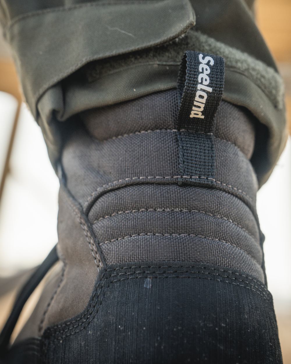 Dark Brown coloured Seeland Enduro Explore Mid Boots on outdoor background