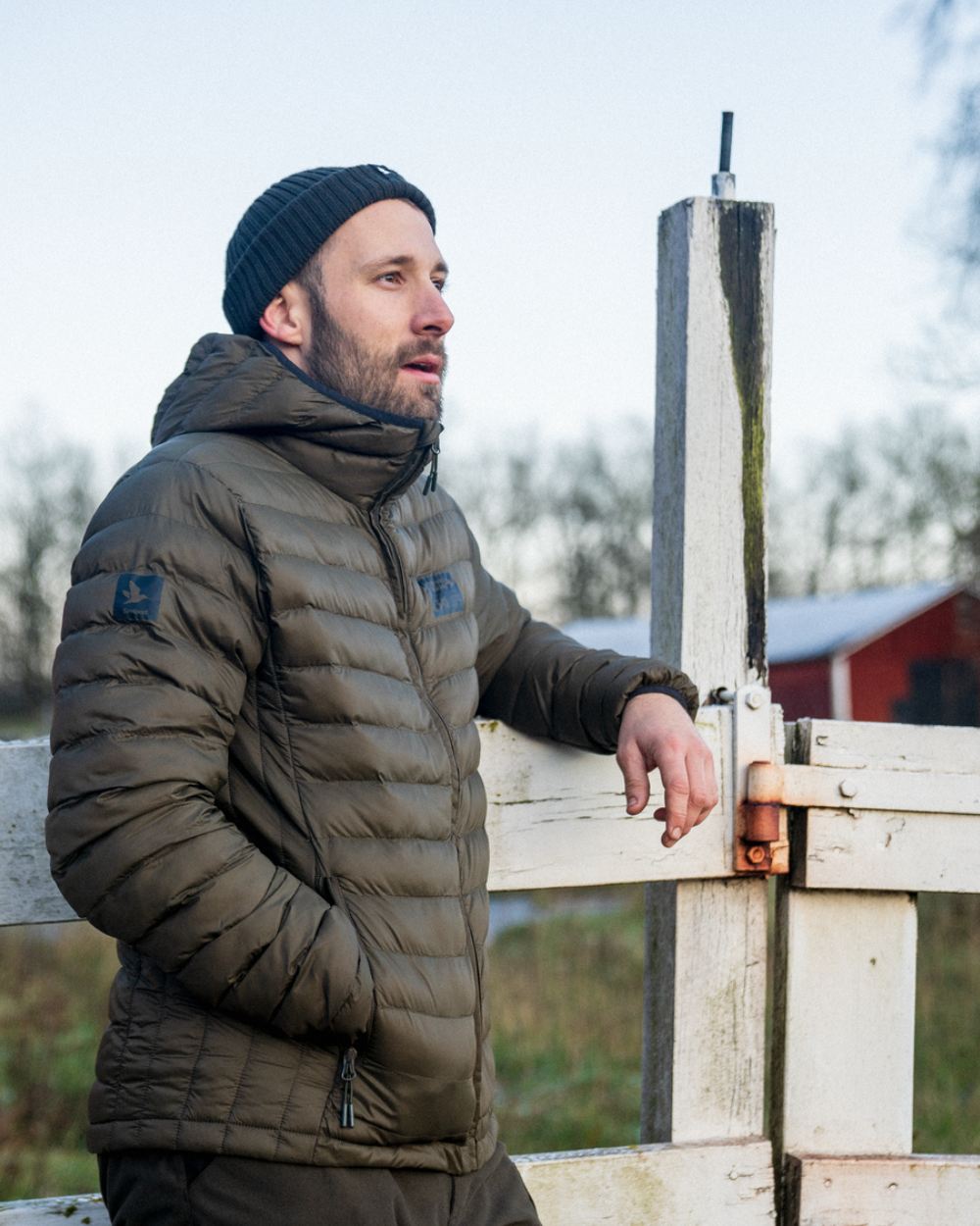 Light Pine coloured Seeland Fahrenheit Jacket on forest background