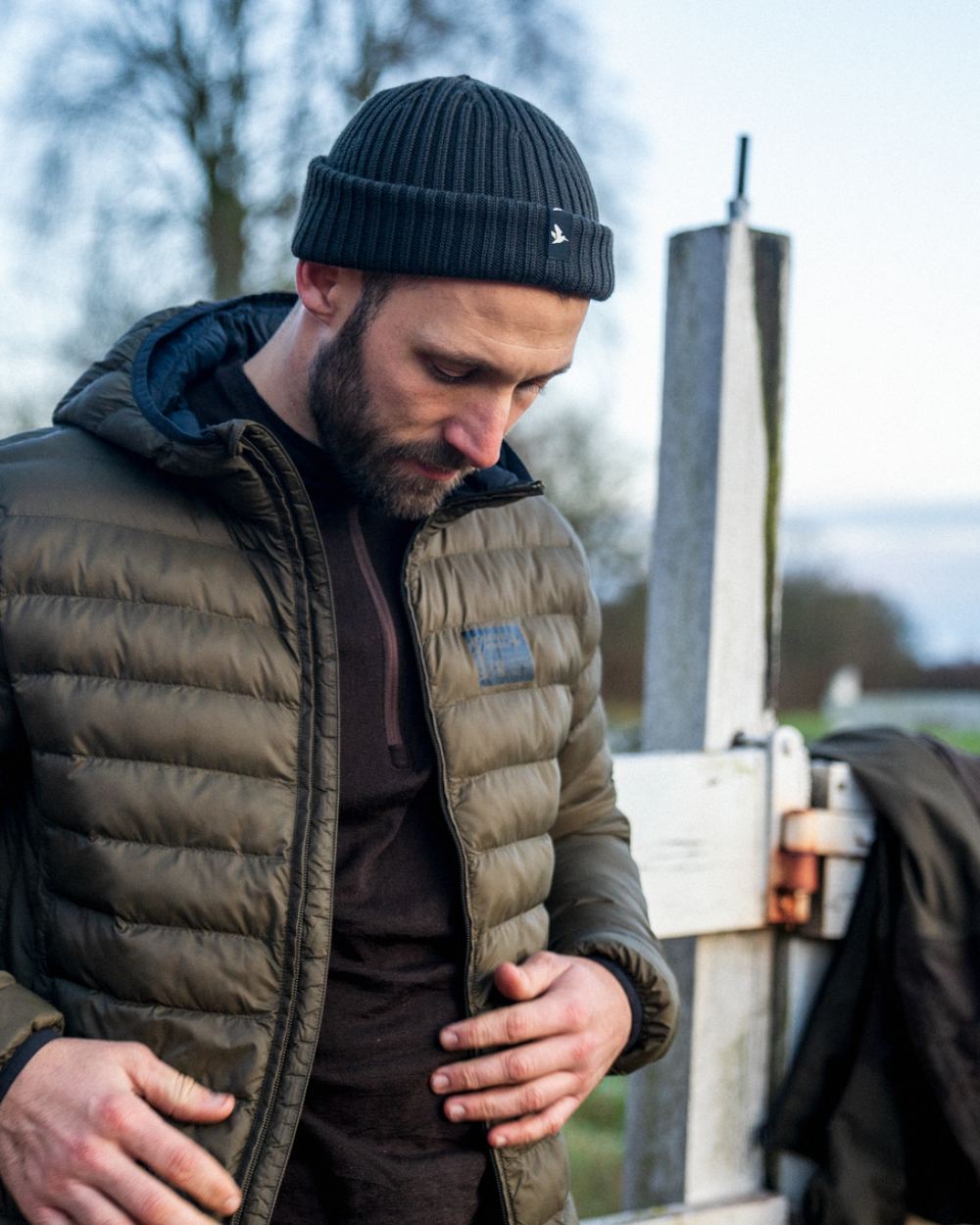Light Pine coloured Seeland Fahrenheit Jacket on forest background