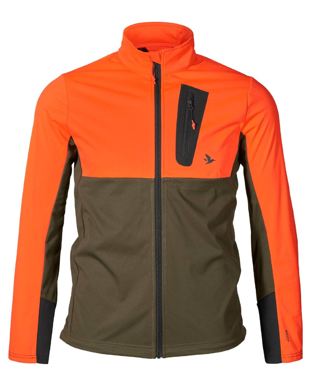 Hi-Vis Orange Coloured Seeland Force Advanced Softshell Jacket on white background