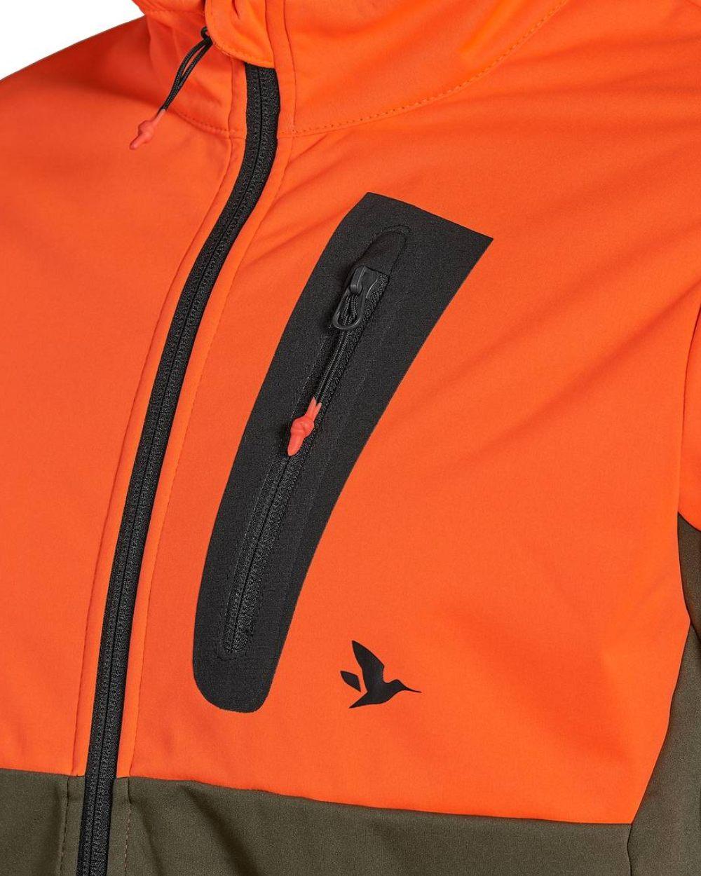 Hi-Vis Orange Coloured Seeland Force Advanced Softshell Jacket on white background