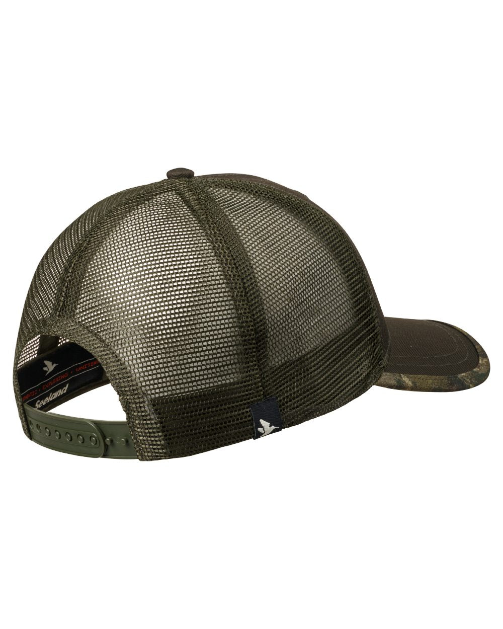 Pine Green Coloured Seeland Ganister Trucker Cap on white background