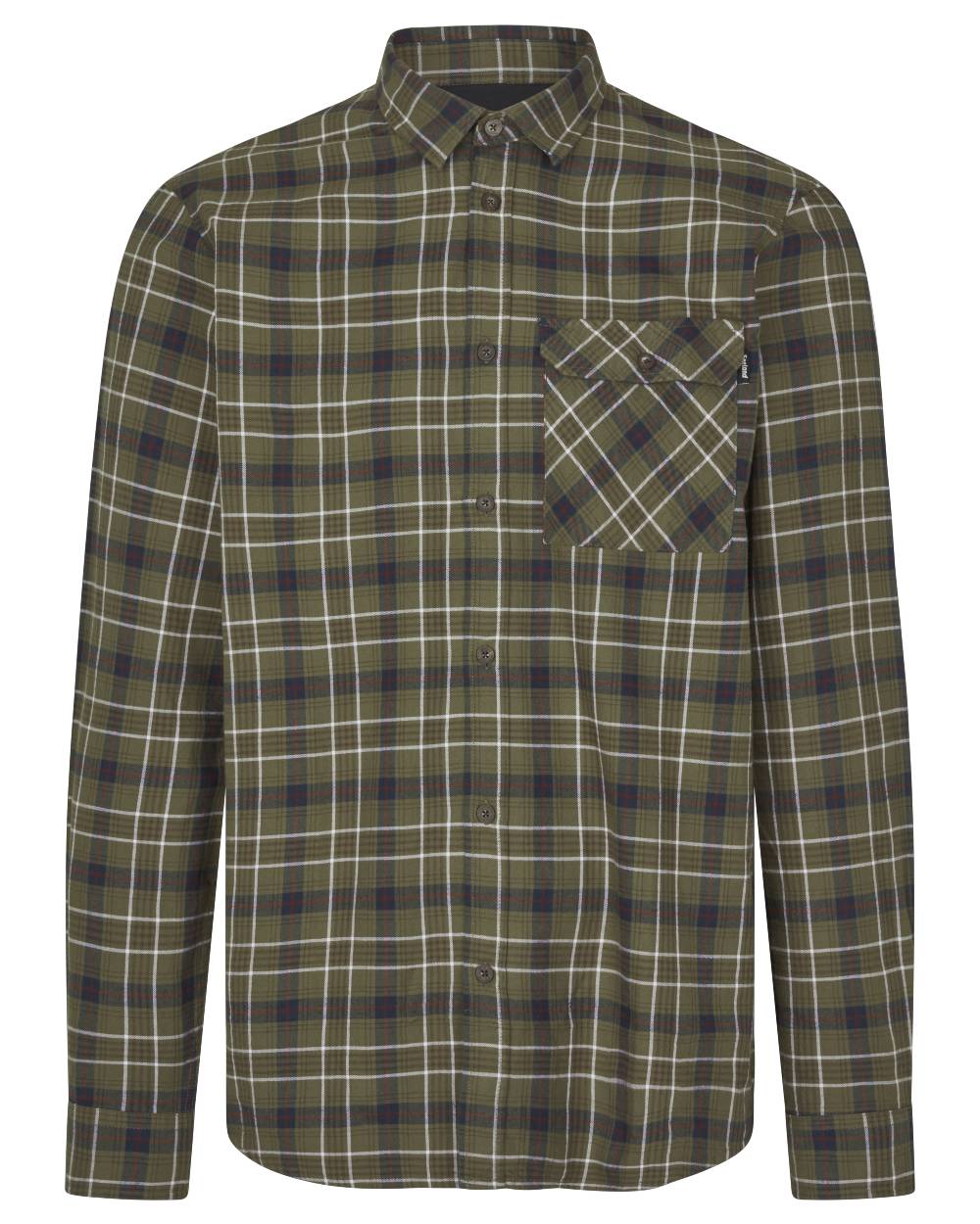 Grape Leaf Dark Navy Check Coloured Seeland Glen Flannel Shirt On A White Background