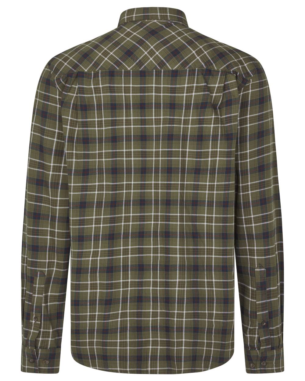 Grape Leaf Dark Navy Check Coloured Seeland Glen Flannel Shirt On A White Background