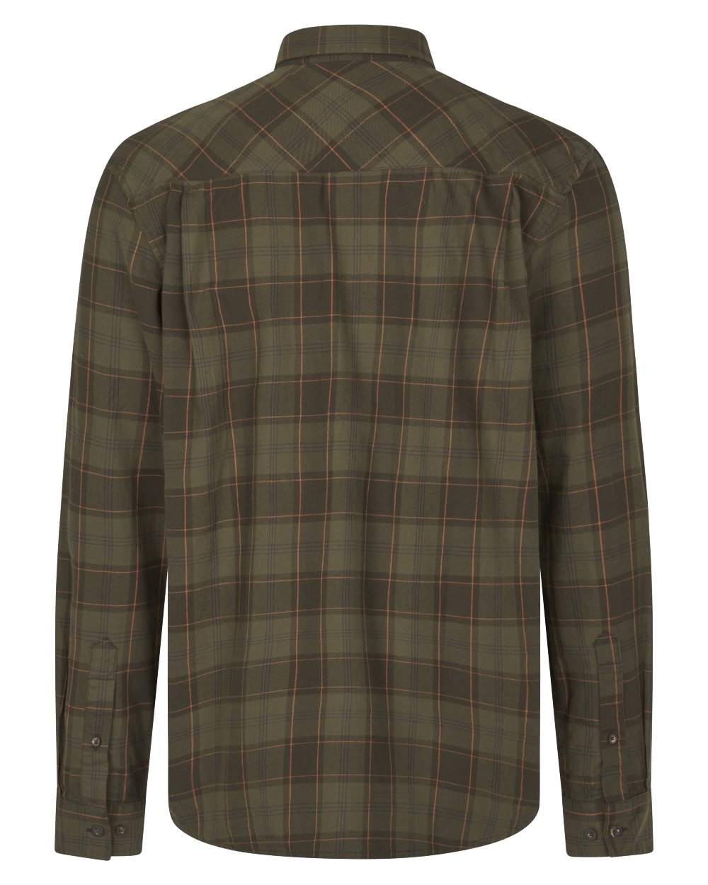 Pine Green Dark Navy Check Coloured Seeland Glen Flannel Shirt On A White Background