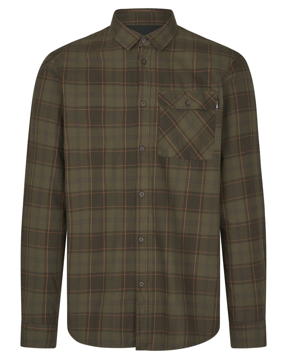 Pine Green Dark Navy Check Coloured Seeland Glen Flannel Shirt On A White Background