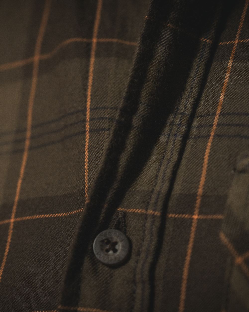 Pine Green Dark Navy Check Coloured Seeland Glen Flannel Shirt On A Outdoor Background