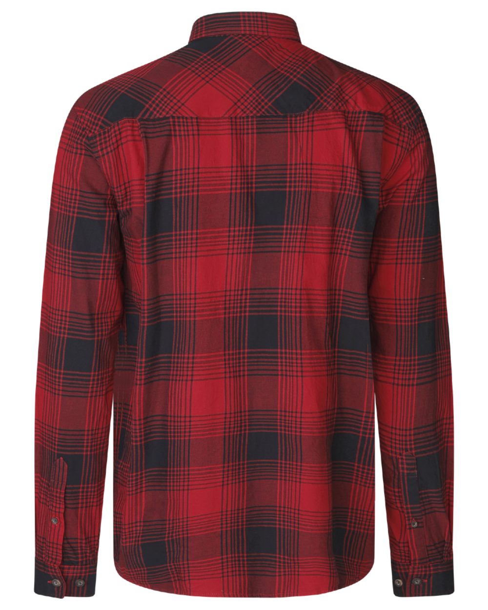 Red Check coloured Seeland Glen Flannel Shirt on white background