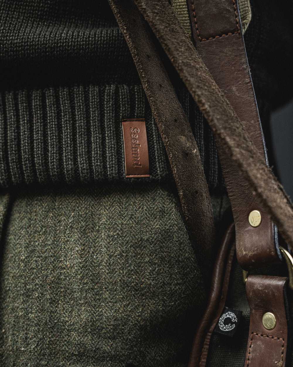 Dark Brown Coloured Seeland Haze Windbreaker Knit On A blurry Background