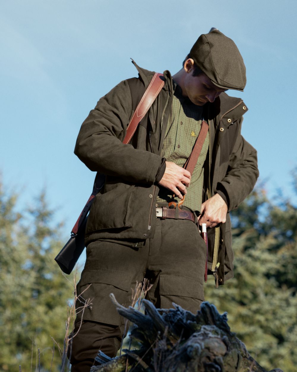 Grizzly Brown Coloured Seeland Helt II Waterproof Jacket on outdoor background