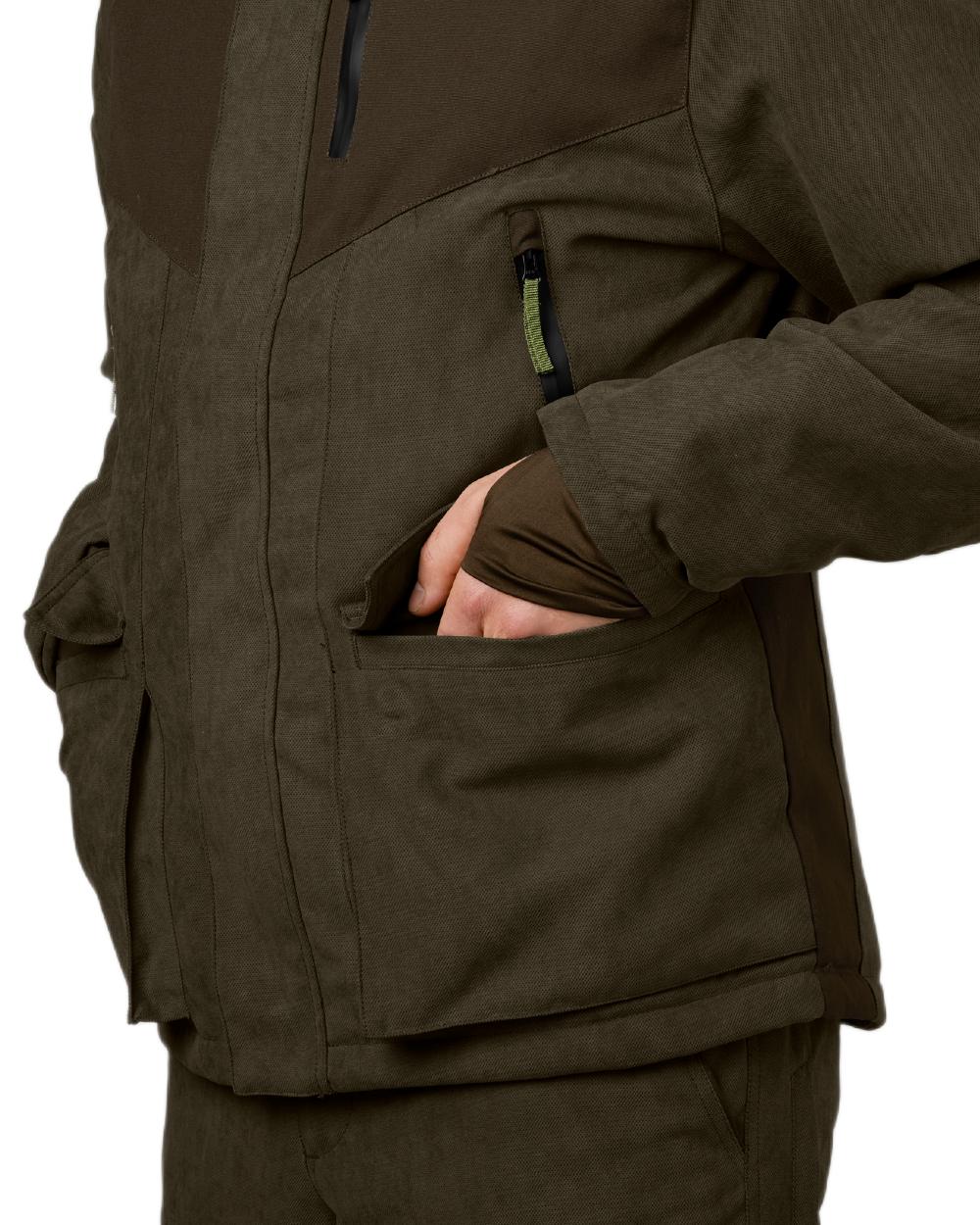 Grizzly Brown Coloured Seeland Helt II Waterproof Jacket on White background