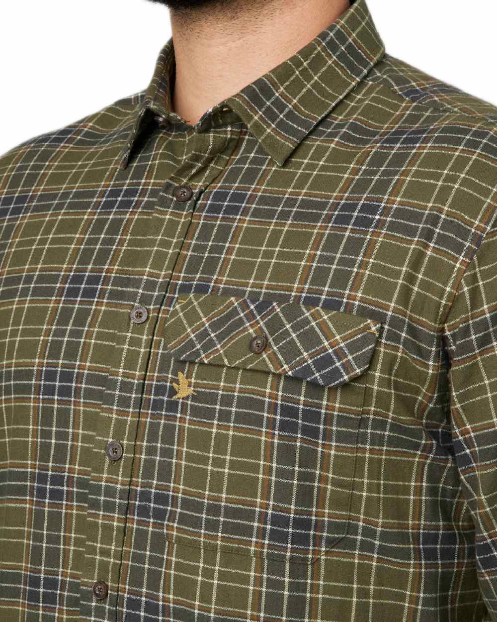 Burnt Olive Coloured Seeland Highseat Shirt on white background