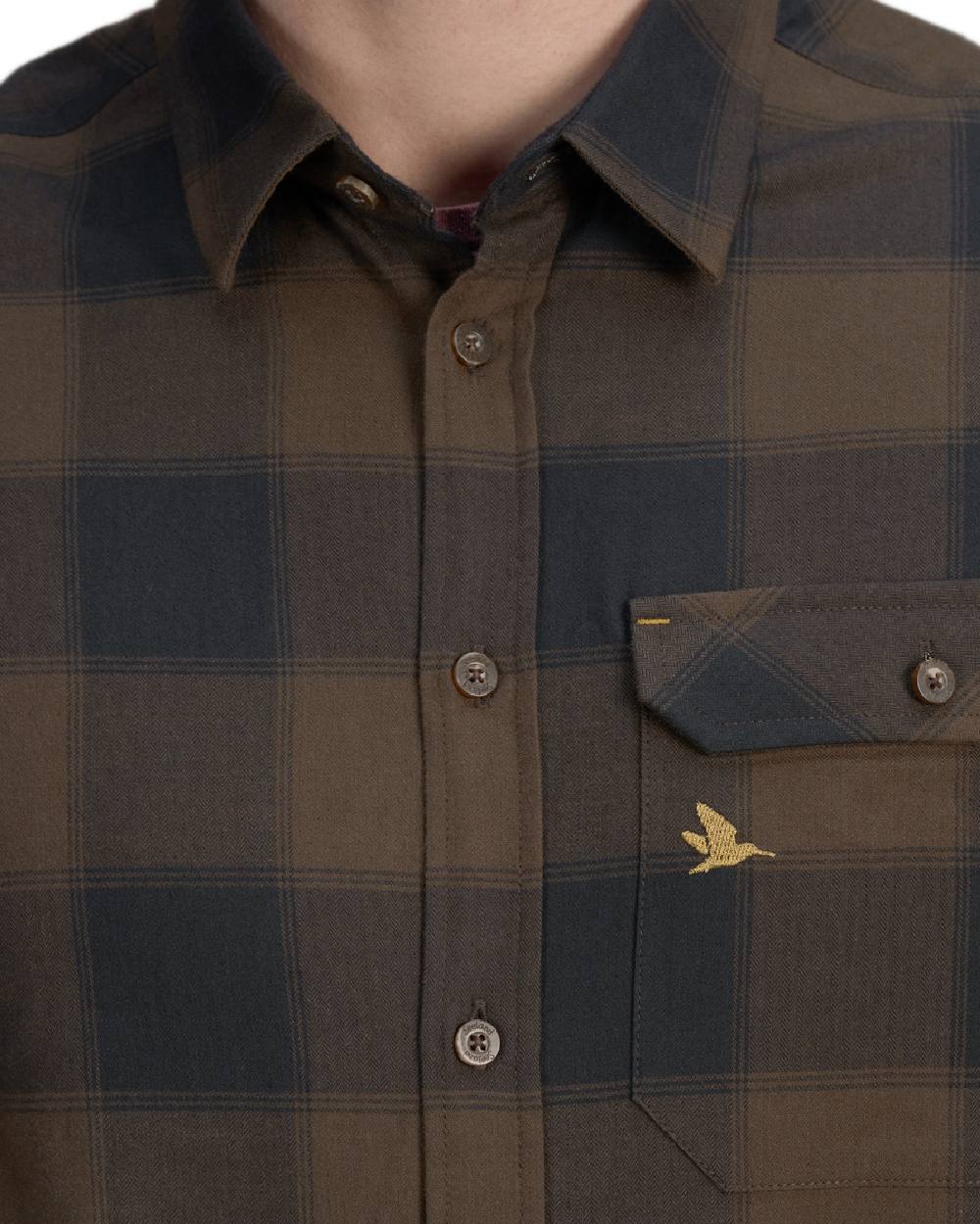 Hunter Brown Coloured Seeland Highseat Shirt on white background