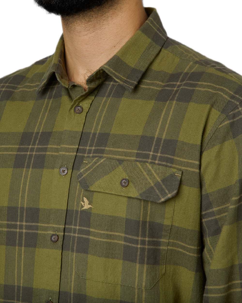 Light Olive Coloured Seeland Highseat Shirt on white background