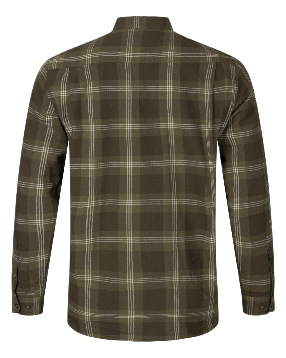 Pine Green Check Coloured Seeland Highseat Shirt on white background
