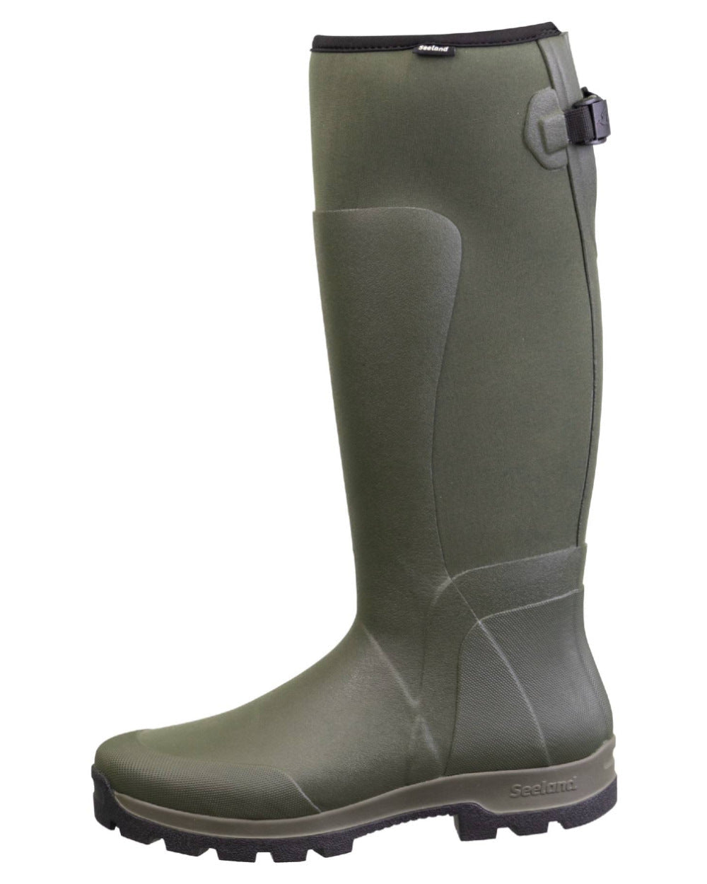 Pine Green Coloured Seeland Hillside Flex Wellingtons on white background