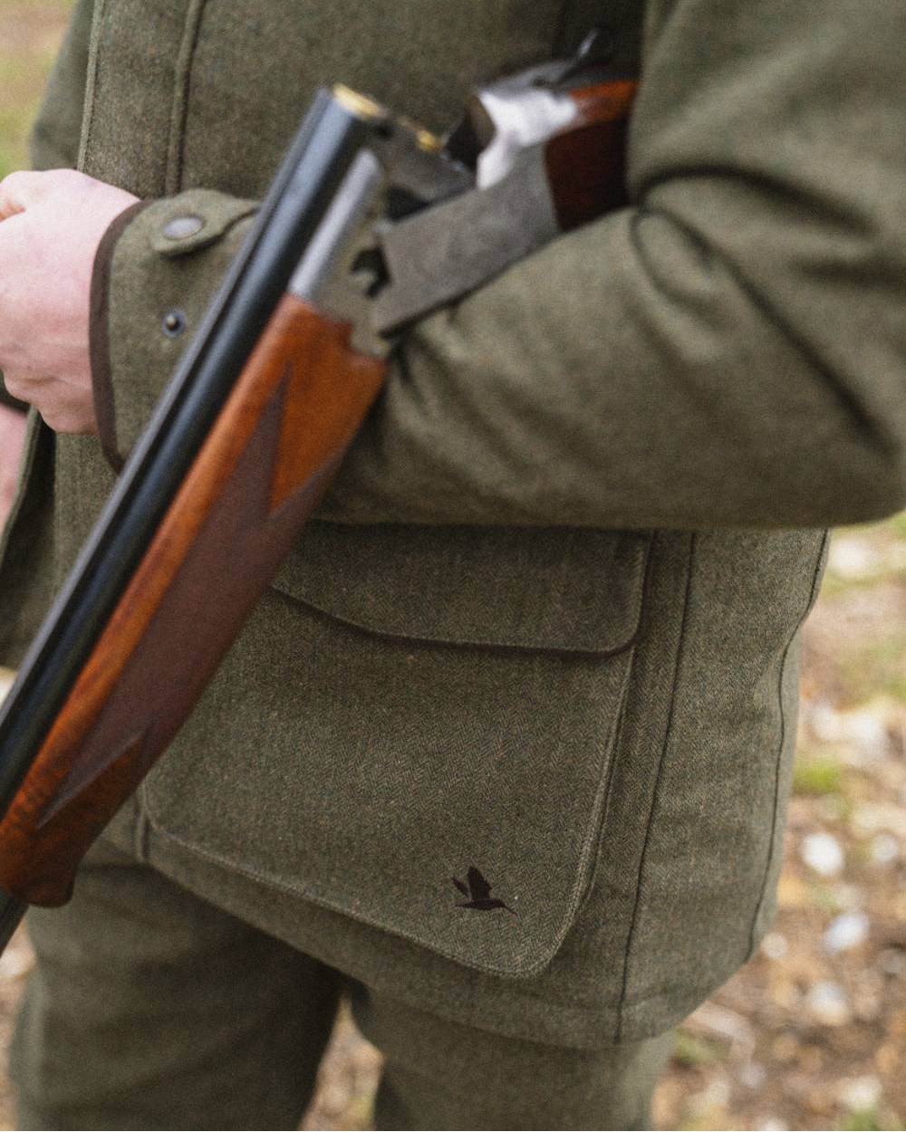 Moss Green Coloured Seeland Hillside Jacket on outdoor background