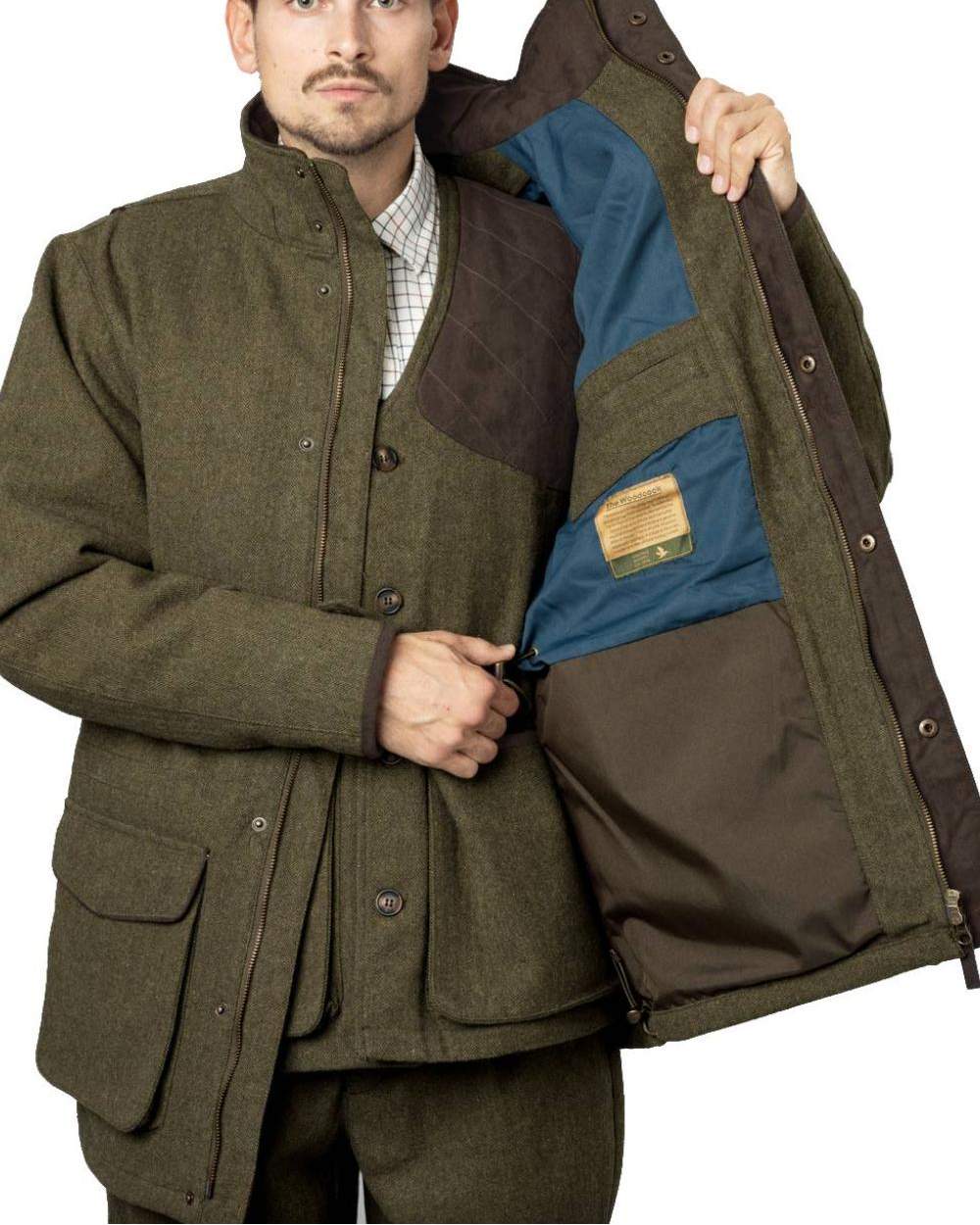 Moss Green Coloured Seeland Hillside Jacket on white background