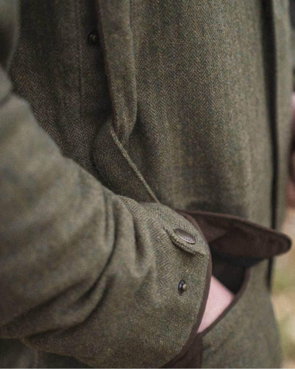 Moss Green Coloured Seeland Hillside Jacket on outdoor background