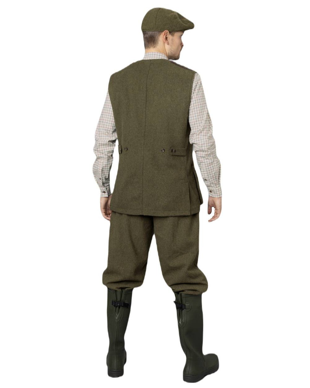 Moss Green Coloured Seeland Hillside Waistcoat on white background