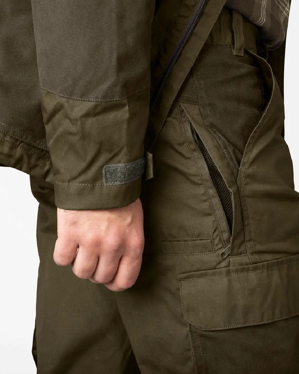 Pine Green Dark Brown Coloured Seeland Key-Point Elements Trousers on white background