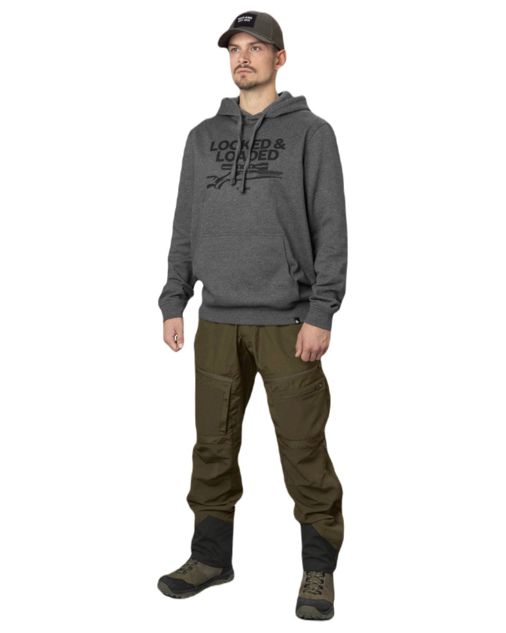 Grey Melange Coloured Seeland Loaded Hoodie on white background