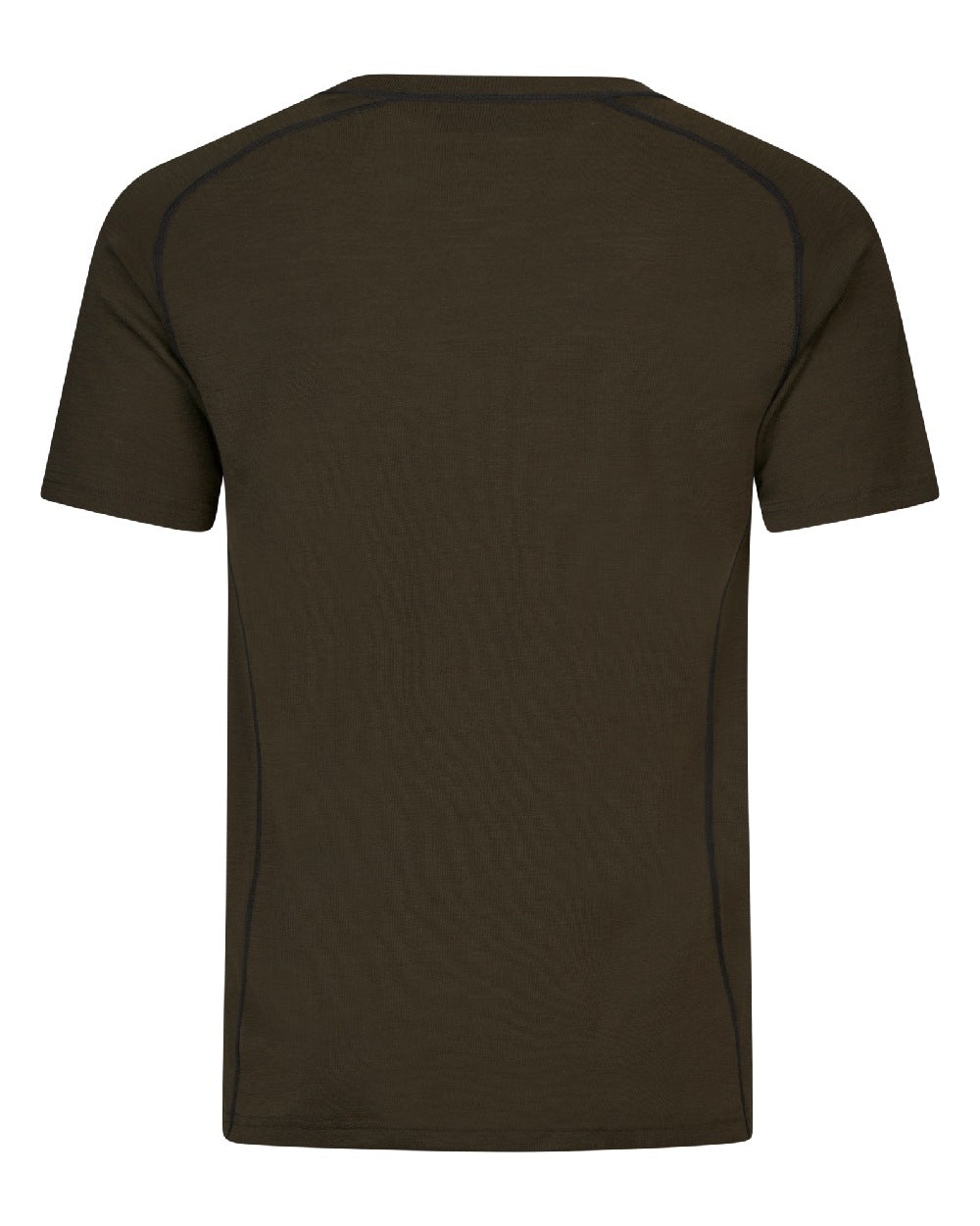 Pine Green Coloured Seeland Mens Apex Merino T-Shirt on white background