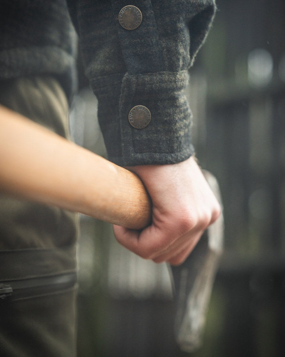 Pine Green Check Coloured Seeland Mens Canada Yukon Jacket on outdoor background