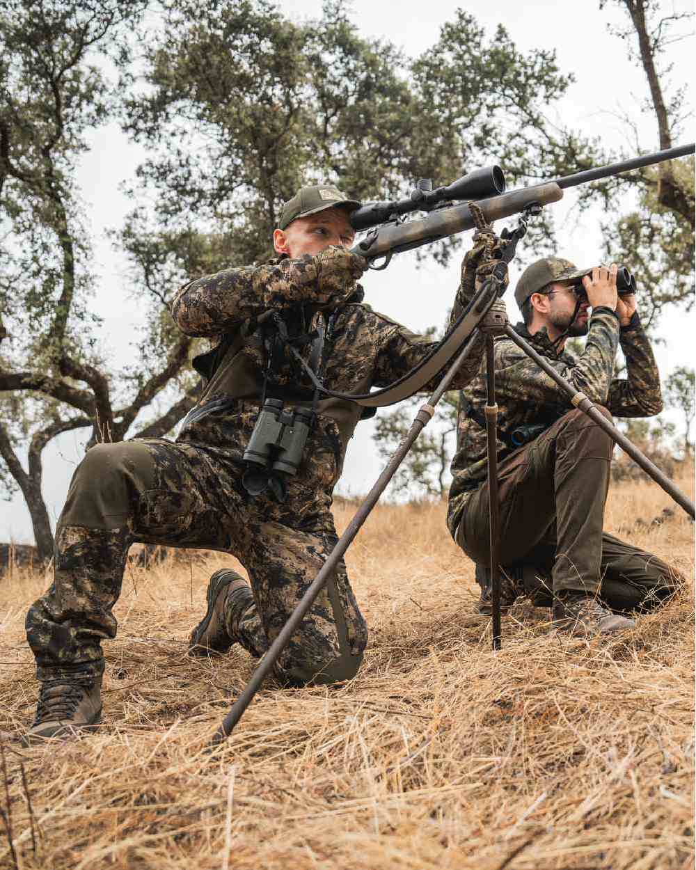 Invis MPC Green Coloured Seeland Mens Chaser Aero Camo Trousers on outdoor background