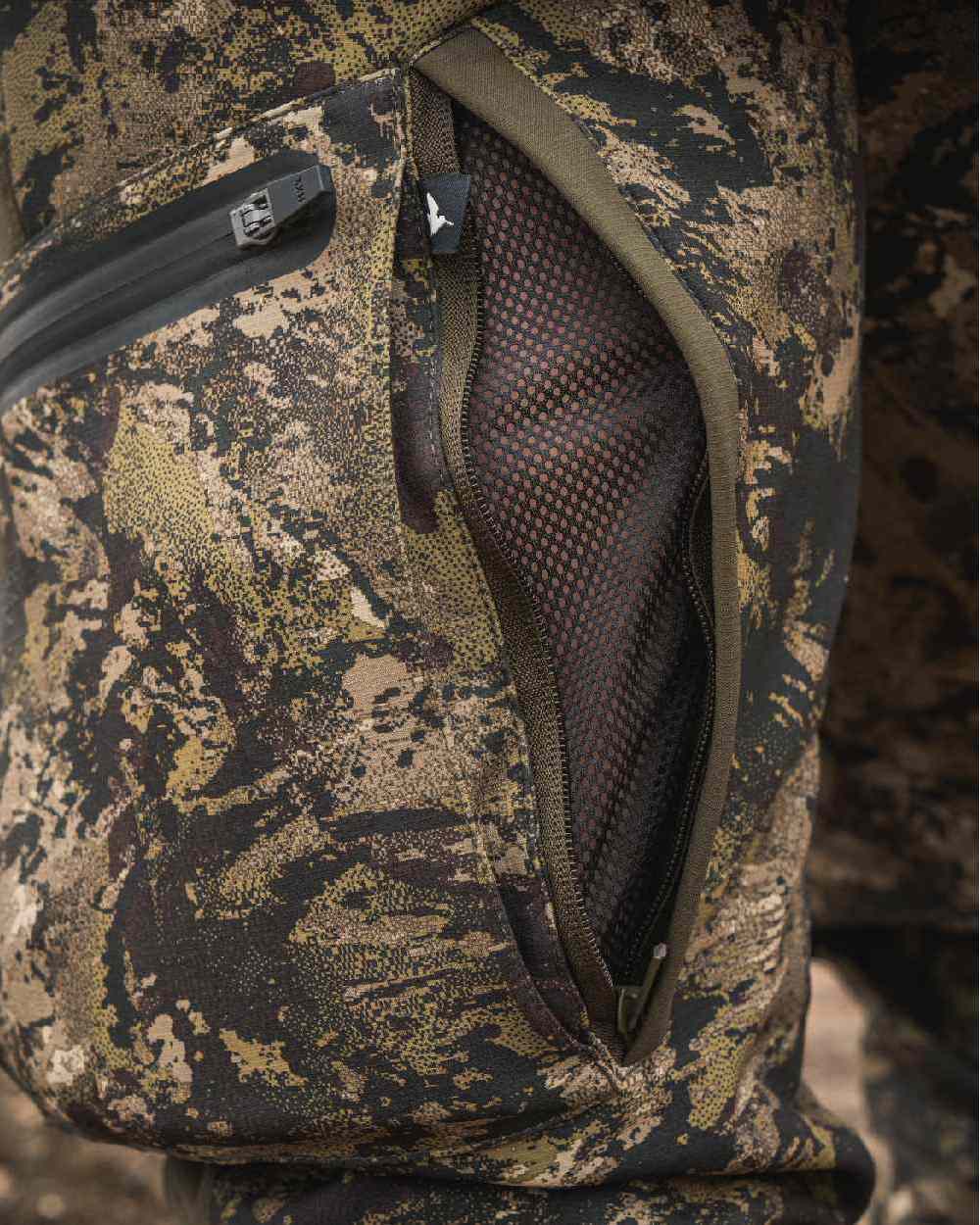 Invis MPC Green Coloured Seeland Mens Chaser Aero Camo Trousers on outdoor background