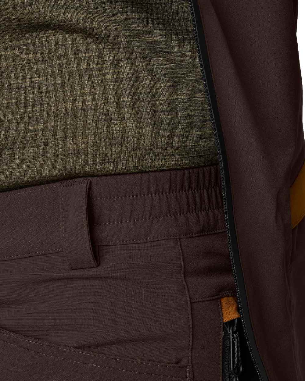 Dark Brown Coloured Seeland Mens Dog Active Trousers on white background