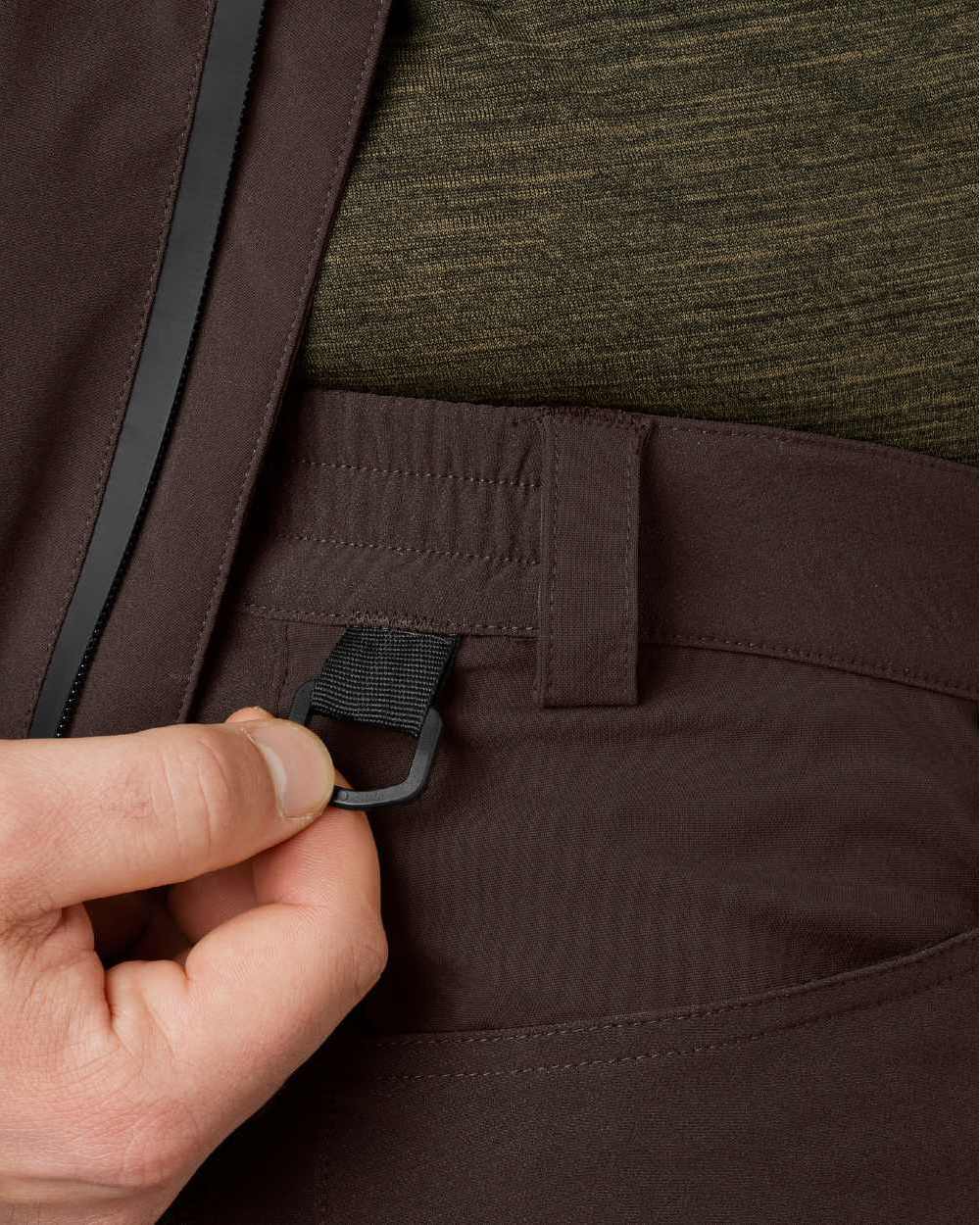 Dark Brown Coloured Seeland Mens Dog Active Trousers on white background