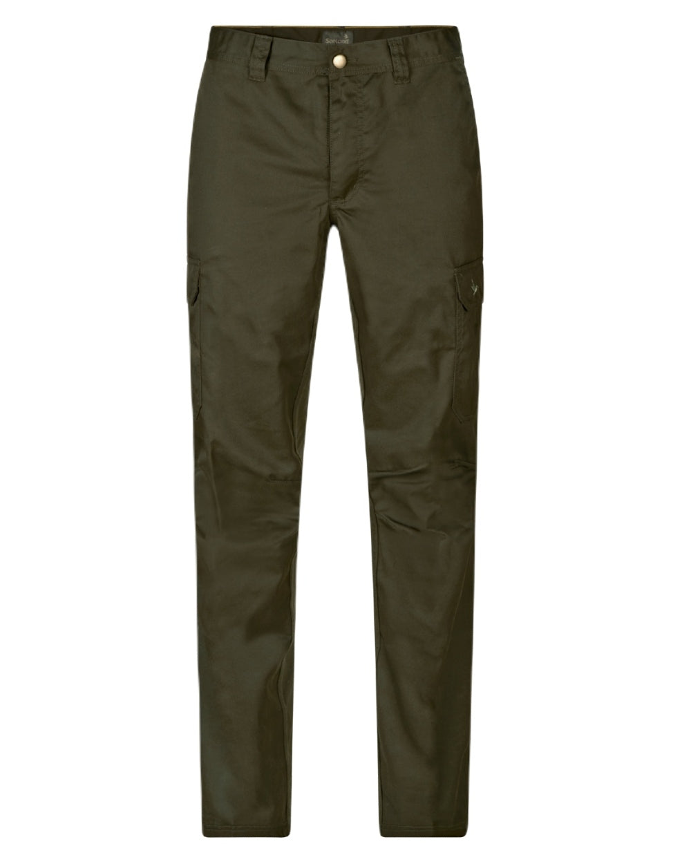 Pine Green Coloured Seeland Mens Oak Trousers on white background