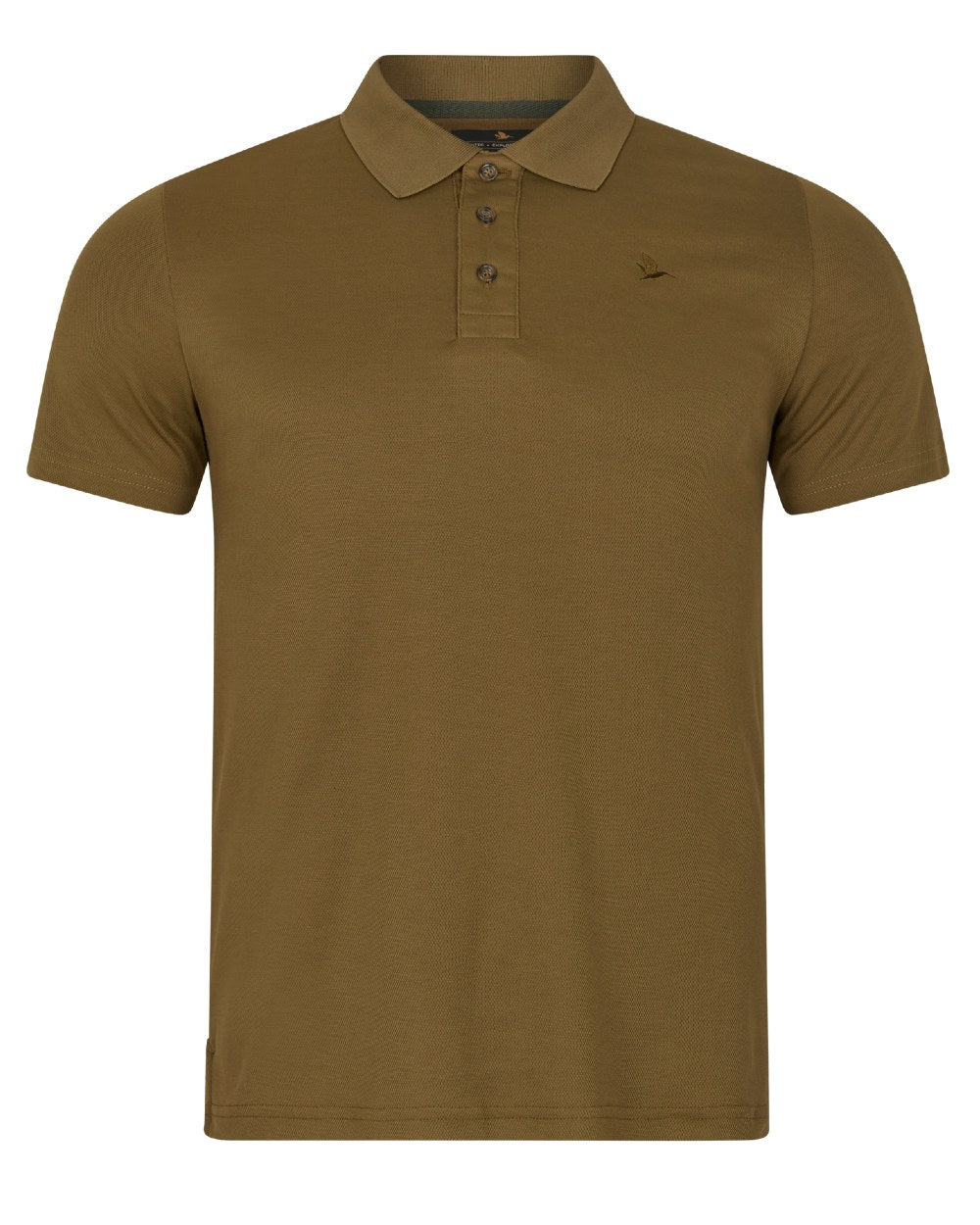 Military Olive Coloured Seeland Mens Pembroke Polo Shirt on white background