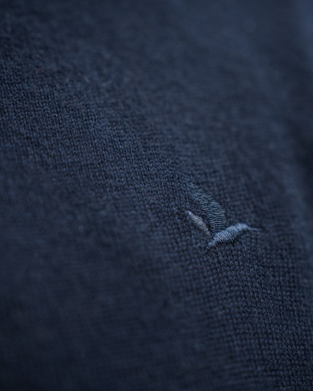 Dark Sapphire Coloured Seeland Mens Pine V-Neck Pullover on outdoor background