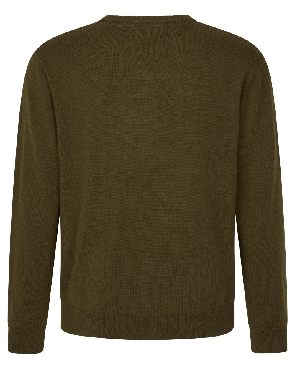 Light Pine Coloured Seeland Mens Pine V-Neck Pullover on white background